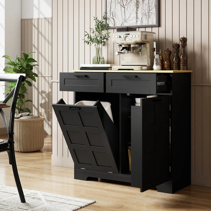 7 Gallon Tilt Out Garbage Cabinet, Kitchen Island, Black Bar Cabinets at Gallery Canada