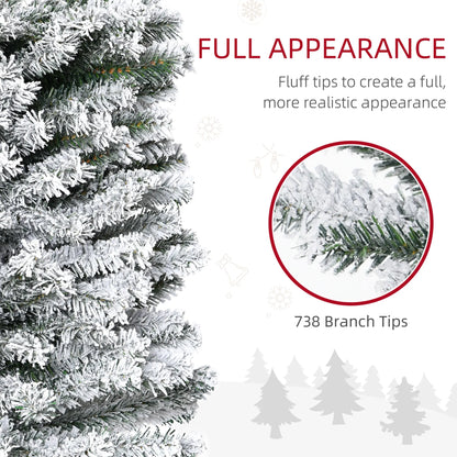 7.5ft Flocked Pencil Christmas Tree, Realistic Tips, Green Pencil Christmas Trees at Gallery Canada