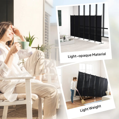 6 Ft 6 Panel Folding Room Divider, Portable Privacy Screen, Black Room Dividers at Gallery Canada