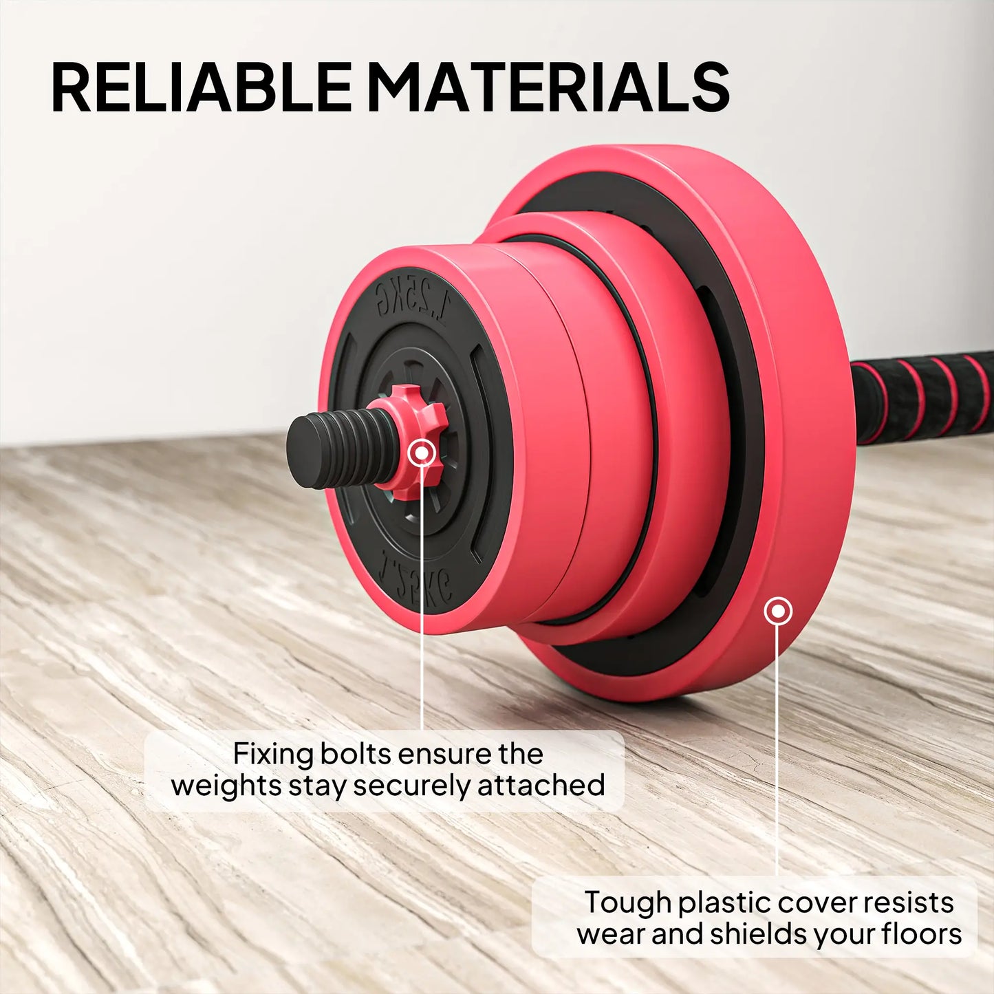 88lbs 4-in-1 Adjustable Dumbbell Set, Barbell, Kettlebell, Push Up Stand, Red Dumbbells & Barbells at Gallery Canada