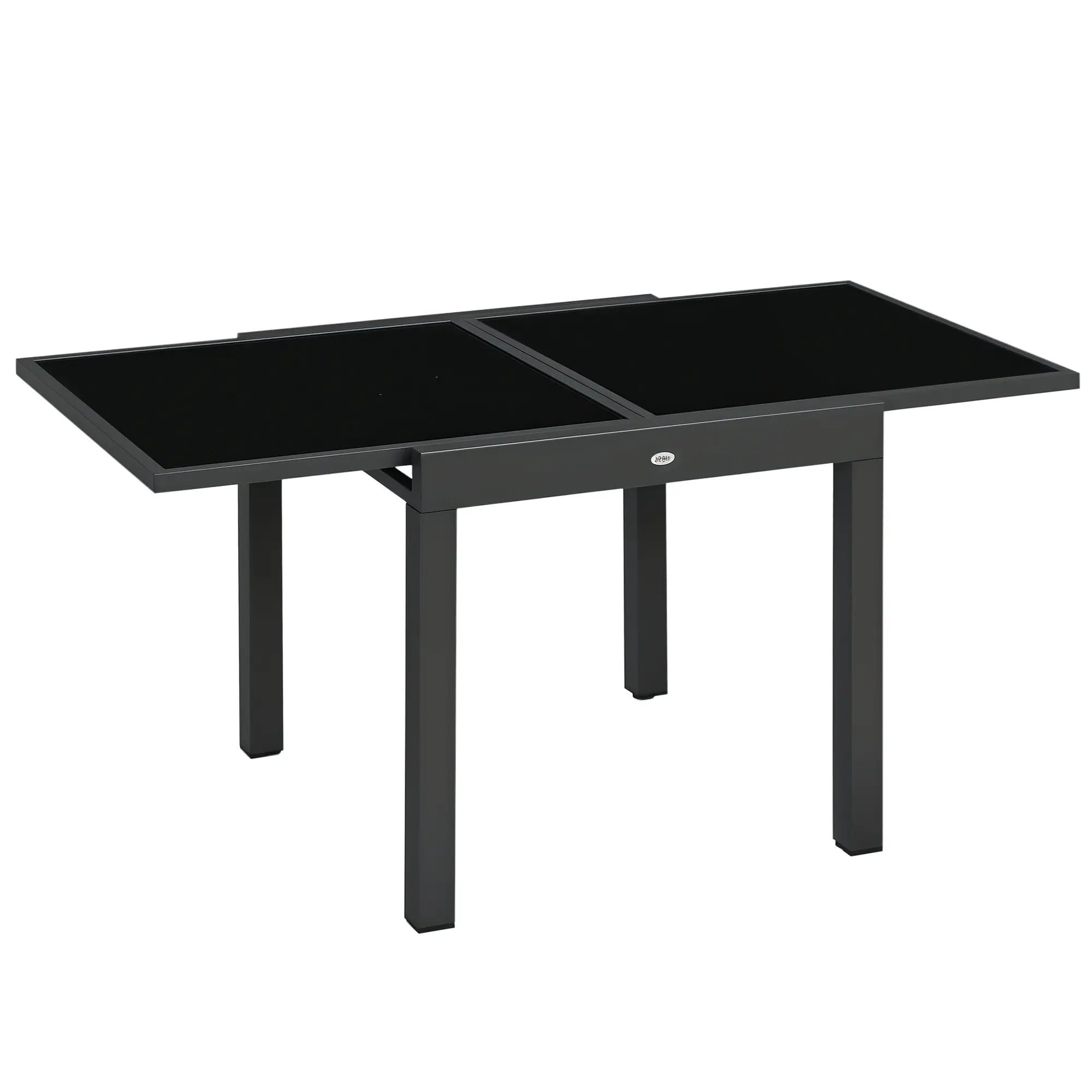 Extendable Outdoor Dining Table With Aluminum Frame, Black Patio Dinning Tables Black at Gallery Canada