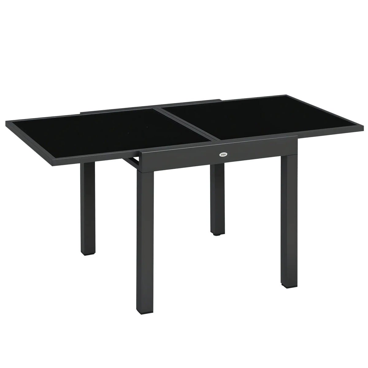 Extendable Outdoor Dining Table With Aluminum Frame, Black Patio Dinning Tables Black at Gallery Canada