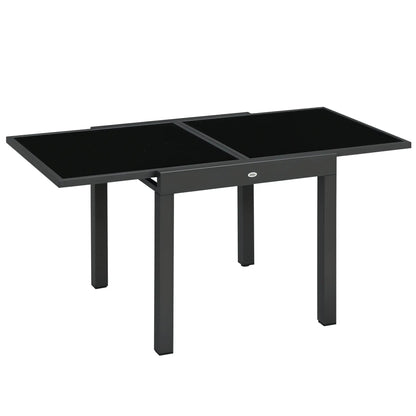 Extendable Outdoor Dining Table With Aluminum Frame, Black Patio Dinning Tables Black at Gallery Canada