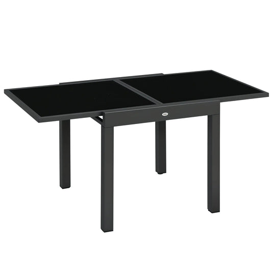 Extendable Outdoor Dining Table With Aluminum Frame, Black Patio Dinning Tables Black at Gallery Canada