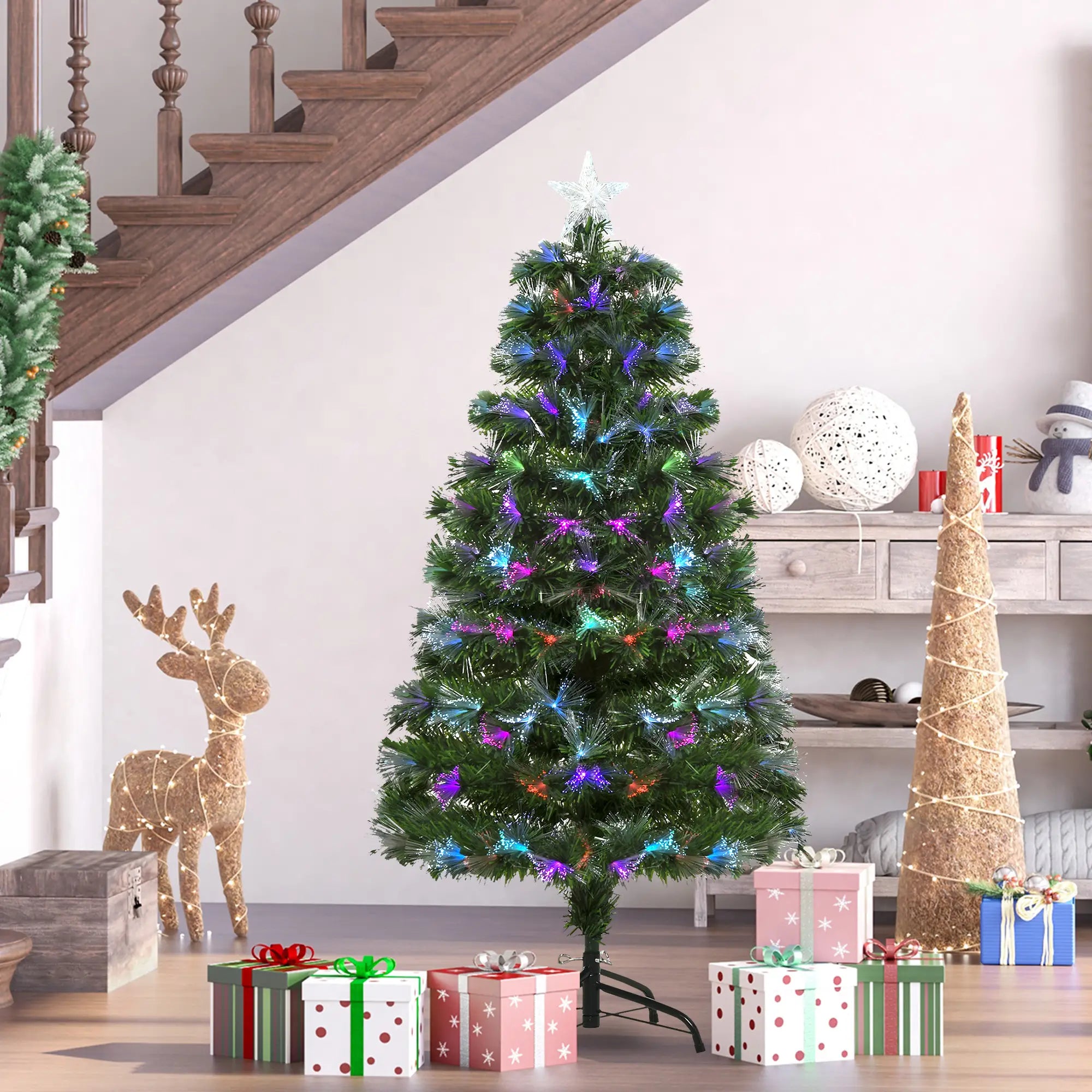 4ft Pre-Lit Fiber Optic Christmas Tree, Artificial Spruce, Star Top Artificial Christmas Trees at Gallery Canada
