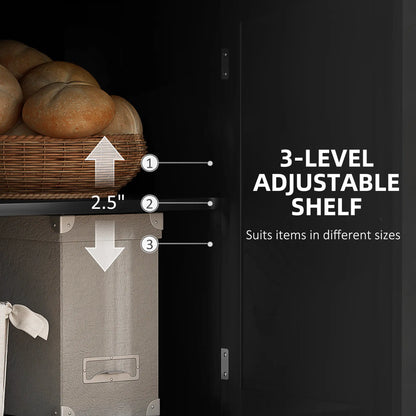 Modern Sideboard Cabinet, 41" Kitchen Buffet, 3 Doors, Black Bar Cabinets at Gallery Canada