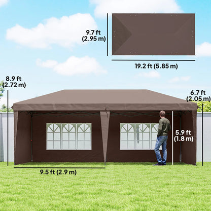 10' x 20' Pop Up Canopy Tent, Instant Shelter With Carrying Bag, Coffee Pop Up Canopies at Gallery Canada