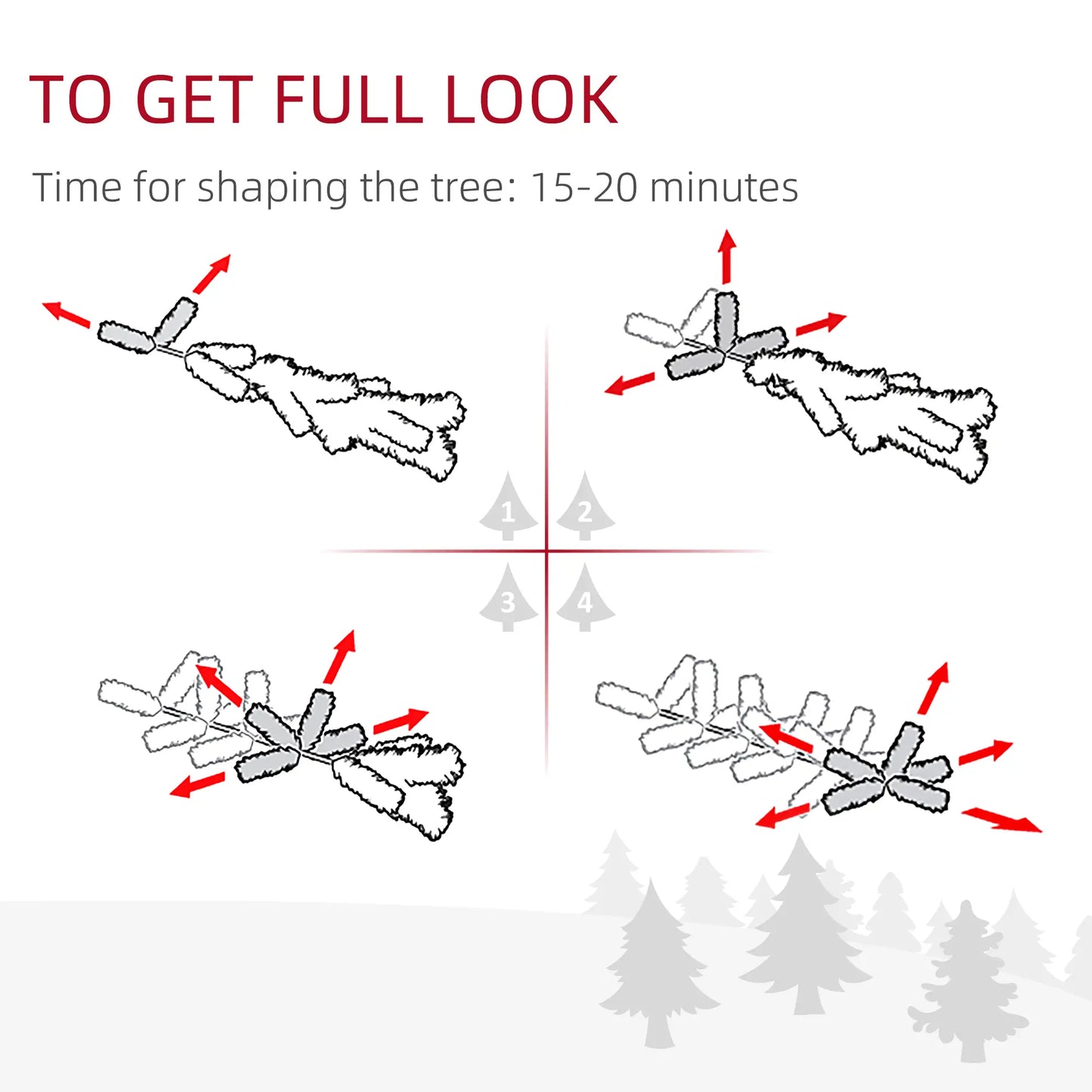 6FT Artificial Christmas Tree, 375 Tips, Metal Stand