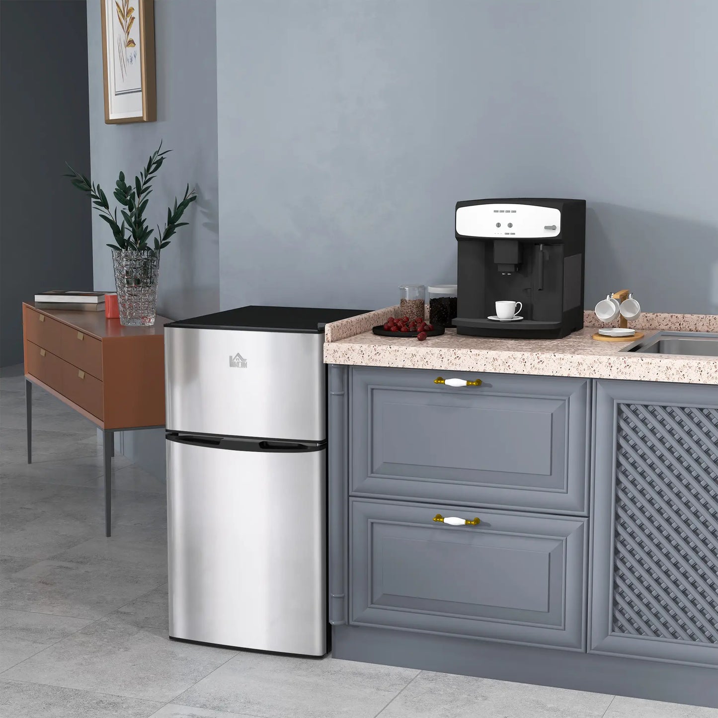 3.2 Cu Ft Compact Refrigerator, Mini Fridge with Freezer, Silver Small Kitchen Appliances at Gallery Canada
