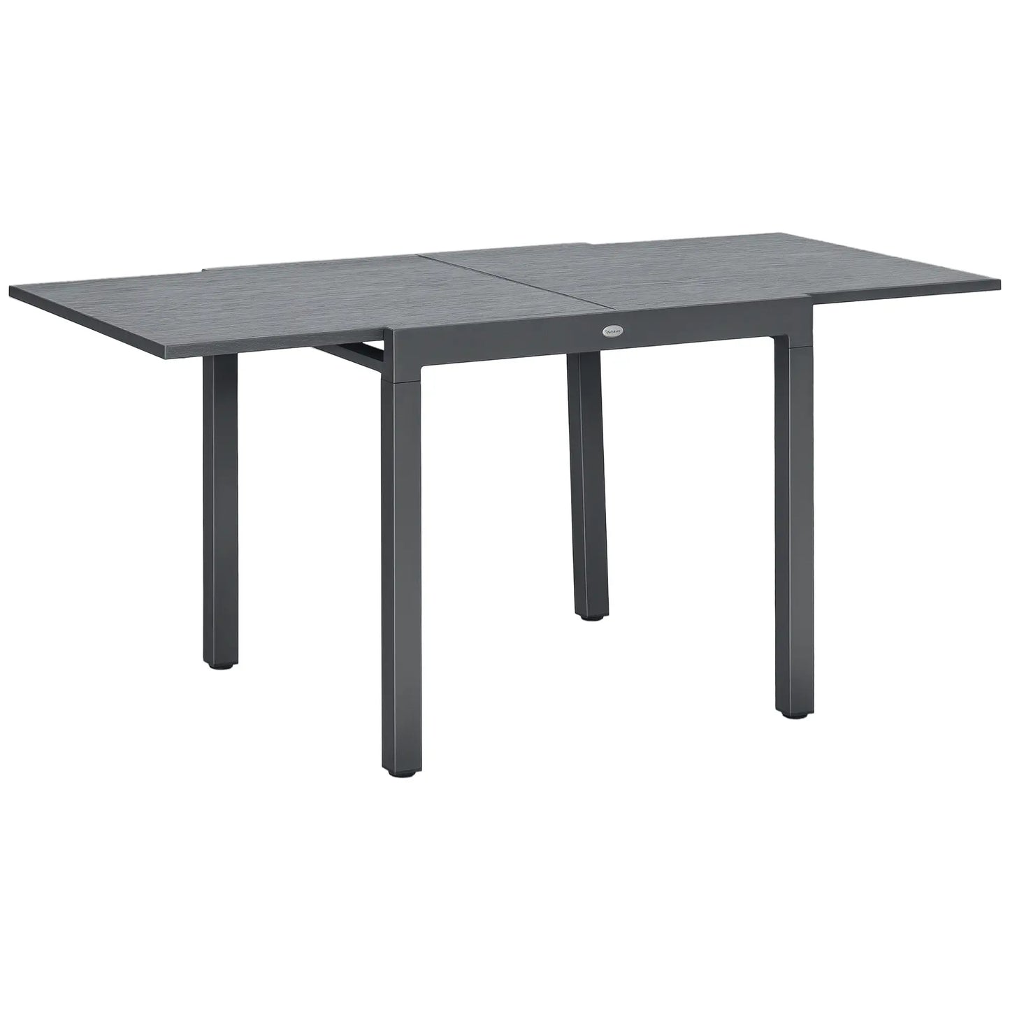 31.5"-63" Extendable Outdoor Dining Table, Aluminium Frame, Steel Tabletop, Dark Grey Patio Dinning Tables at Gallery Canada