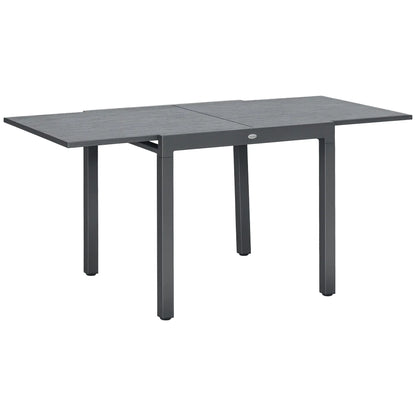 31.5"-63" Extendable Outdoor Dining Table, Aluminium Frame, Steel Tabletop, Dark Grey Patio Dinning Tables at Gallery Canada