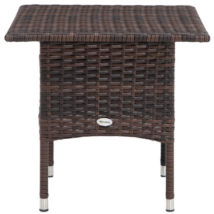 20" Patio Wicker Coffee Table, Outdoor, Mixed Brown Patio Side Tables at Gallery Canada