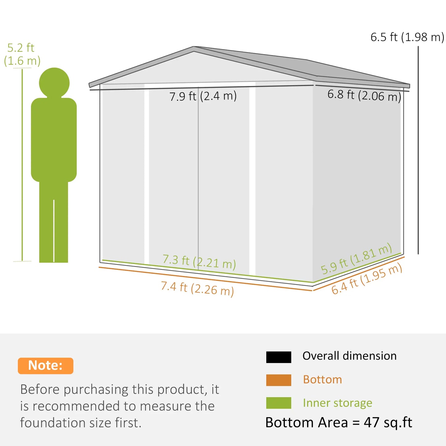 8' x 7' Outdoor Storage Shed, Galvanized Steel, Lockable Doors, Floor Frame Sheds at Gallery Canada
