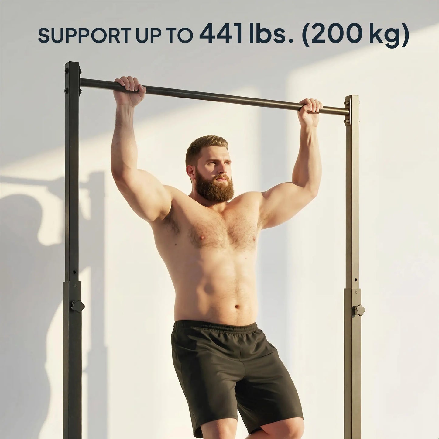 Portable Pull Up Station, Height Adjustable, 8 Levels, 440LBS Capacity Strength Training Equipment at Gallery Canada