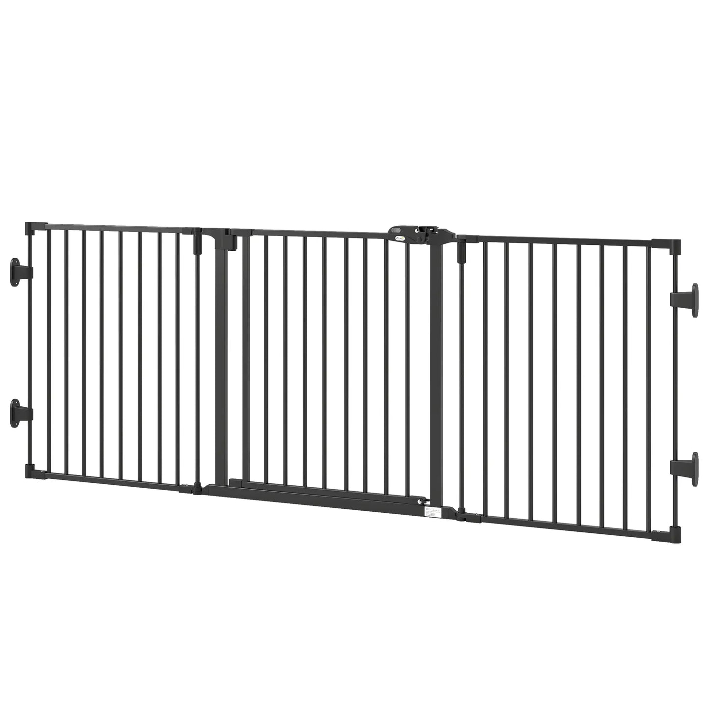 Barrière pour chien pliable avec porte, 3 panneaux en métal pour animal de compagnie, noir