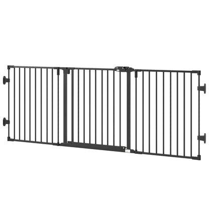 Barrière pour chien pliable avec porte, 3 panneaux en métal pour animal de compagnie, noir