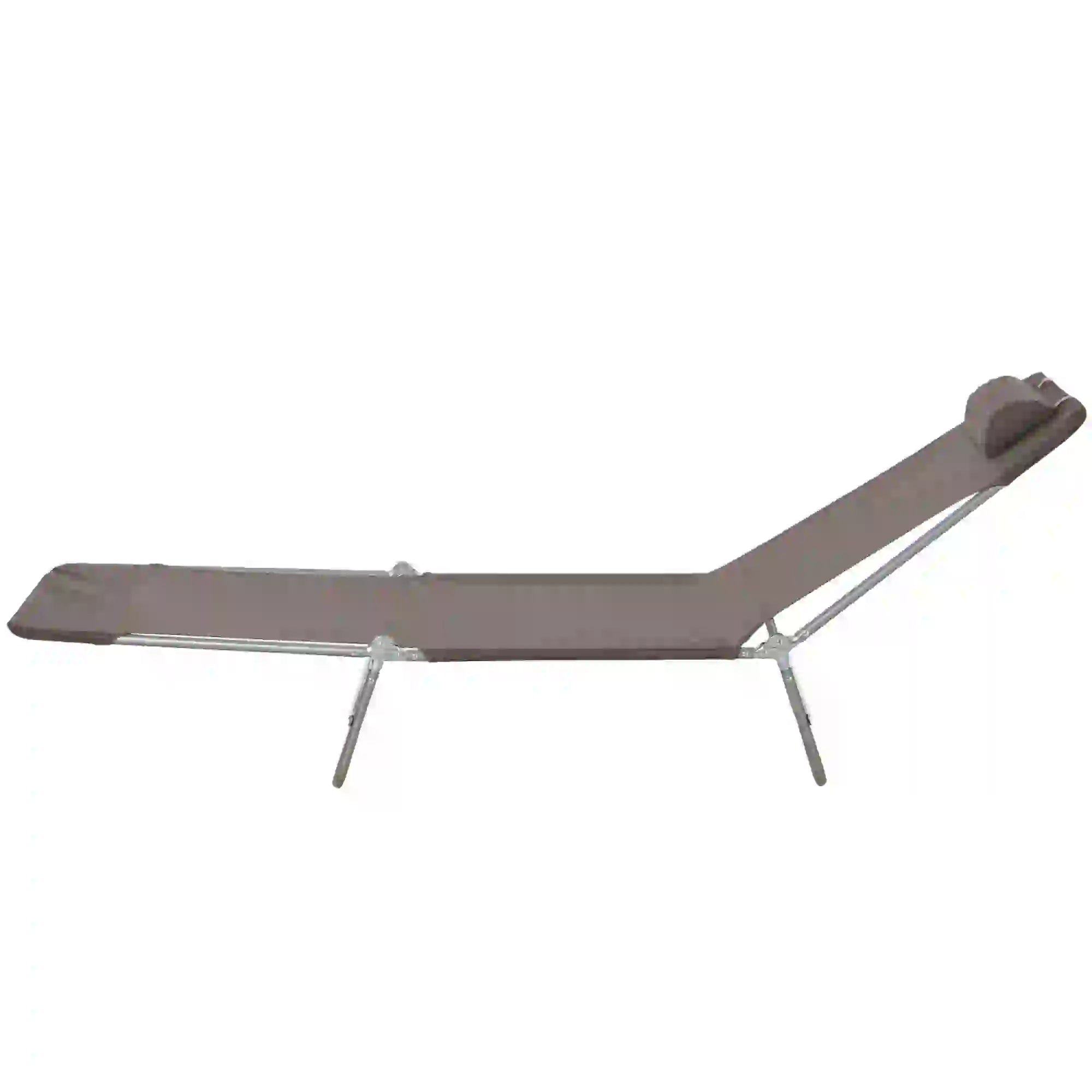 Outdoor Lounge Chair, Adjustable Reclining Seat, Folding Chaise, Brown Lounger Chairs at Gallery Canada