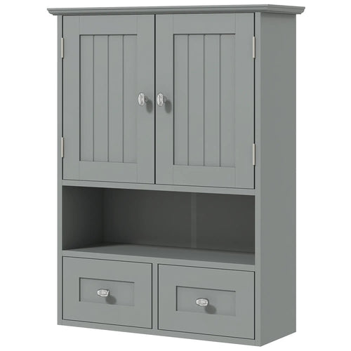 Bathroom Wall Cabinet, Medicine Cabinet, Over Toilet Storage, Grey