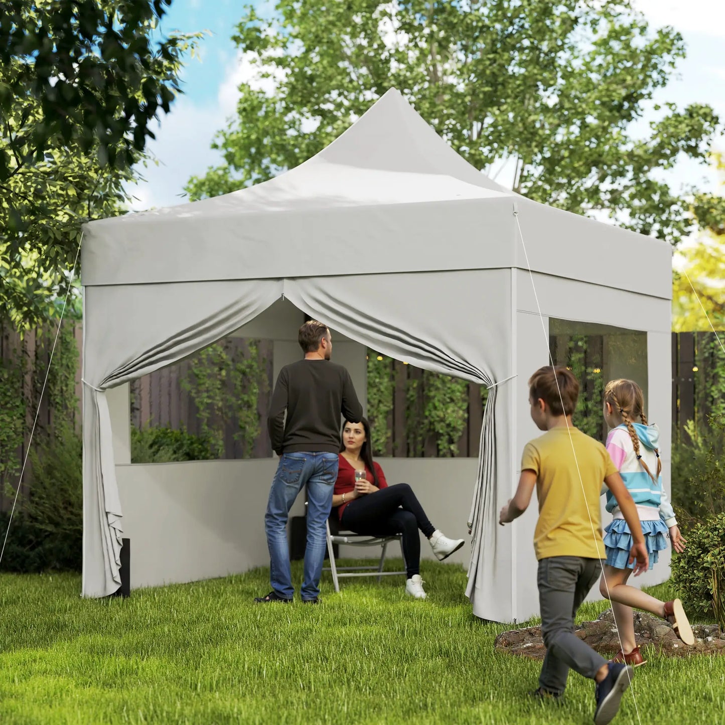 10' x 10' Pop Up Canopy Tent, Sidewalls, Adjustable Height, Wheeled Bag Pop Up Canopies at Gallery Canada