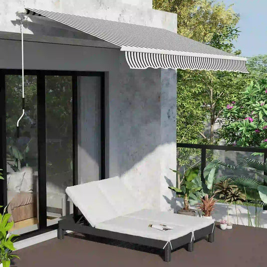 Wicker Double Chaise Lounge, Outdoor Recliner, Rattan Patio Sunbed, Adjustable Backrest, Cream White Chaise Loungers Black, Cream White at Gallery Canada