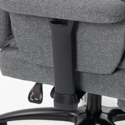 Heavy Duty Office Chair, Footrest, Lumbar Support, Grey