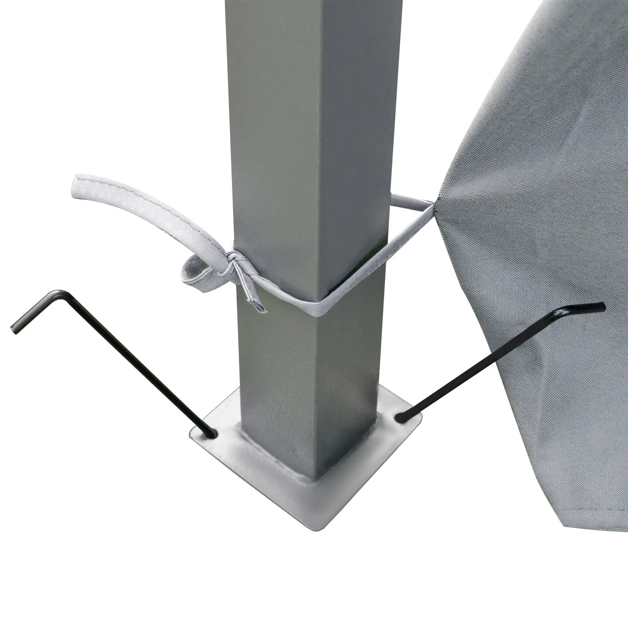 13L x 10W x 8.7H Patio Gazebo, 2-Tier Canopy with Curtains, Grey Gazebos at Gallery Canada