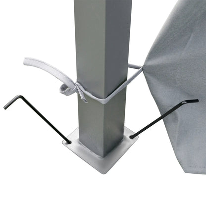 13L x 10W x 8.7H Patio Gazebo, 2-Tier Canopy with Curtains, Grey Gazebos at Gallery Canada