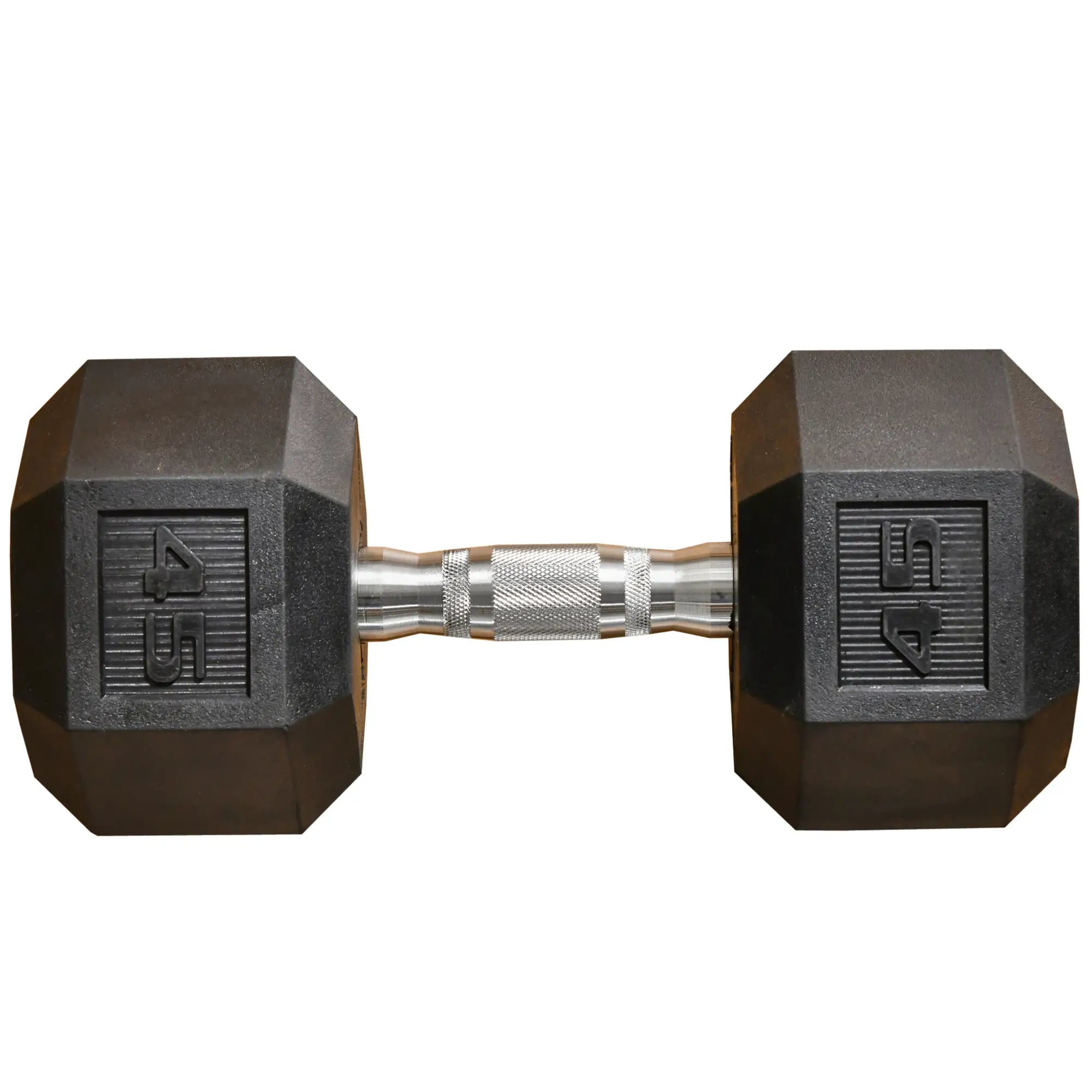 45lbs Rubber Hex Dumbbells, for Home Gym Fitness, Black Dumbbells & Barbells at Gallery Canada