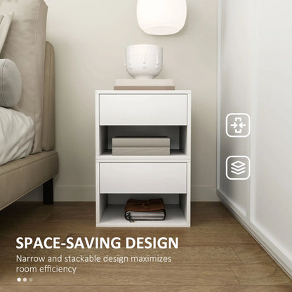 Floating Nightstand Set of 2, Wall Mounted Bedside Table, White Bedside Tables at Gallery Canada