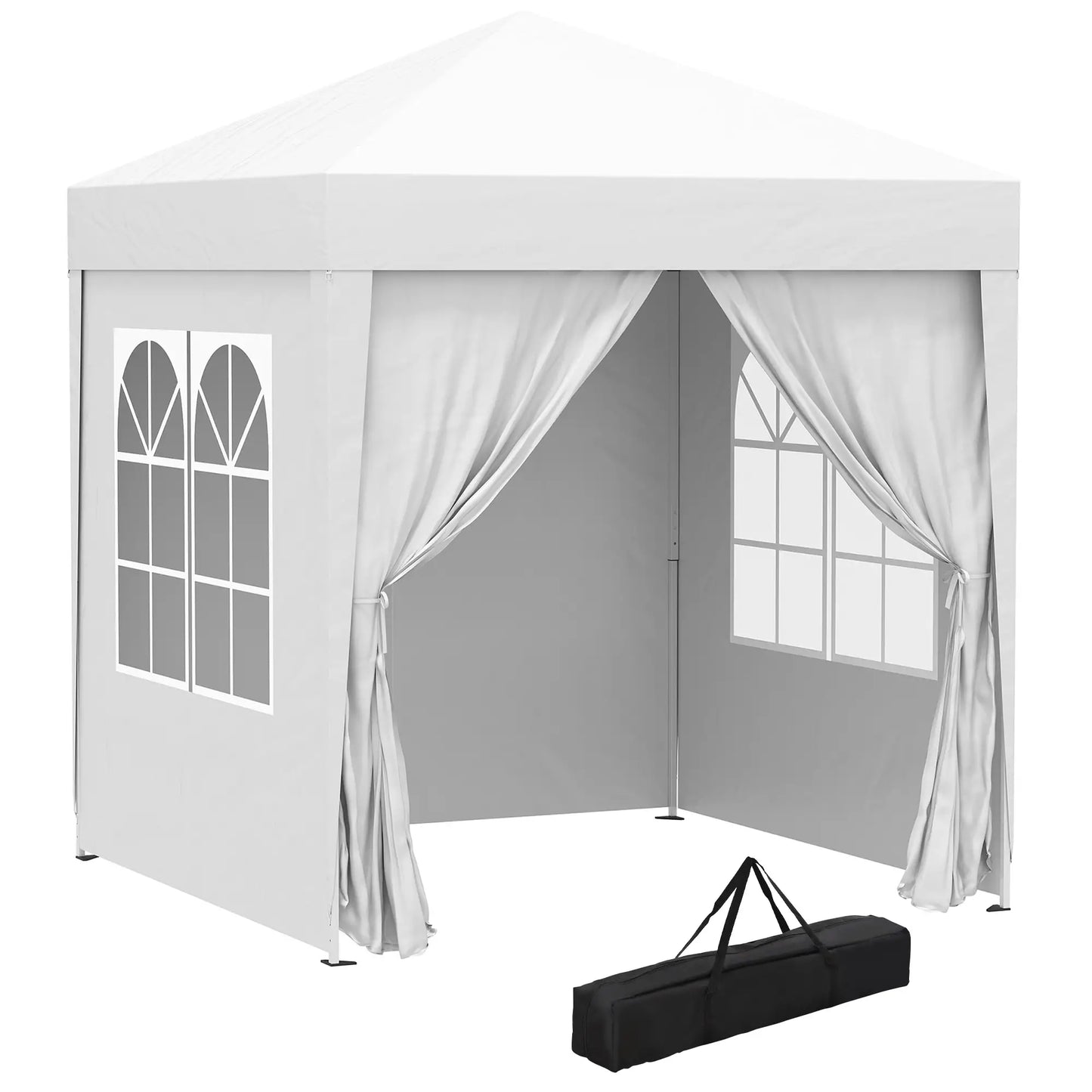 6.6'x6.6' Pop Up Canopy Tent, Instant Sun Shelter, White Pop Up Canopies White at Gallery Canada