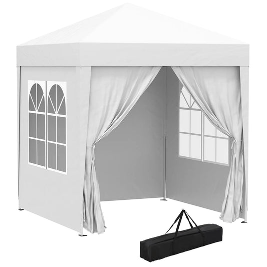 6.6'x6.6' Pop Up Canopy Tent, Instant Sun Shelter, White Pop Up Canopies White at Gallery Canada