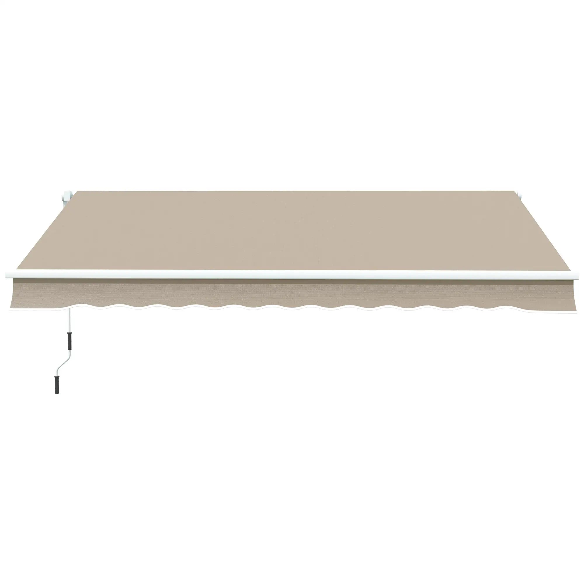 13' x 8' Retractable Patio Awning, Sun Shade Canopy, Aluminum Frame, Khaki Window Awnings at Gallery Canada