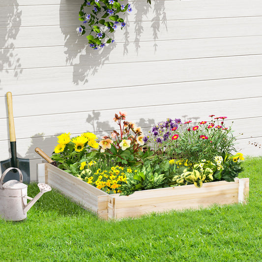 39'' x 39'' Screwless Raised Garden Bed, Wooden Planter Box, Easy DIY Herb Garden for Vegetable Flower Herb Outdoor Lawn Yard Patio - Gallery Canada