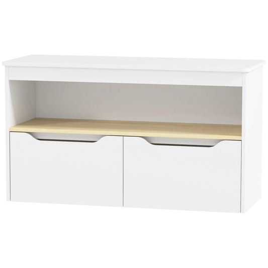 Kids Bookshelf with 2 Drawers, Large Tabletop Shelf, White Baby & Kids Storage White at Gallery Canada
