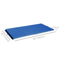 4'x8'x2" Folding Gymnastics Tumbling Mat, Exercise Mat with Carrying Handles for Yoga, MMA, Martial Arts, Stretching, Core Workouts, Dark Blue Gymnastics Mats at Gallery Canada