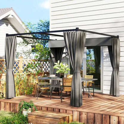 10' x 10' Retractable Pergola Canopy, Metal Outdoor Gazebo, Dark Grey Pergolas at Gallery Canada