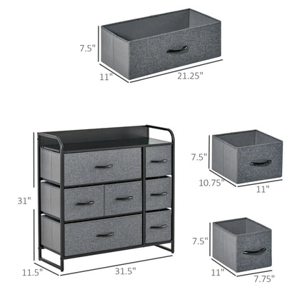 7-Bin Dresser Storage Tower Cabinet Organizer Unit, Easy Pull Fabric Bins with Metal Frame for Bedroom Storage Cabinets at Gallery Canada