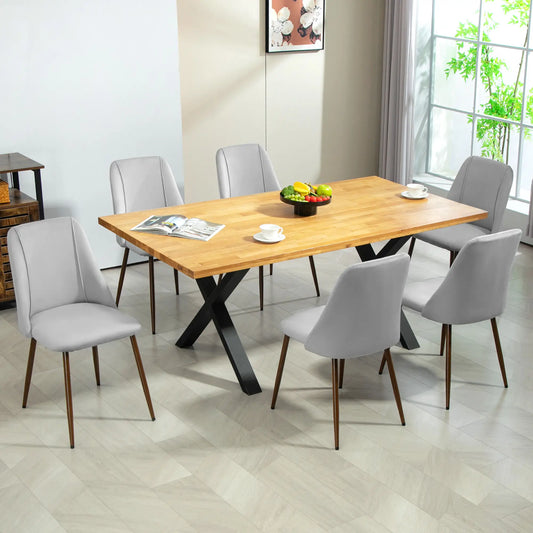 Upholstered Dining Chairs Set of 6, Velvet Accent, Grey Dining Chairs Grey at Gallery Canada