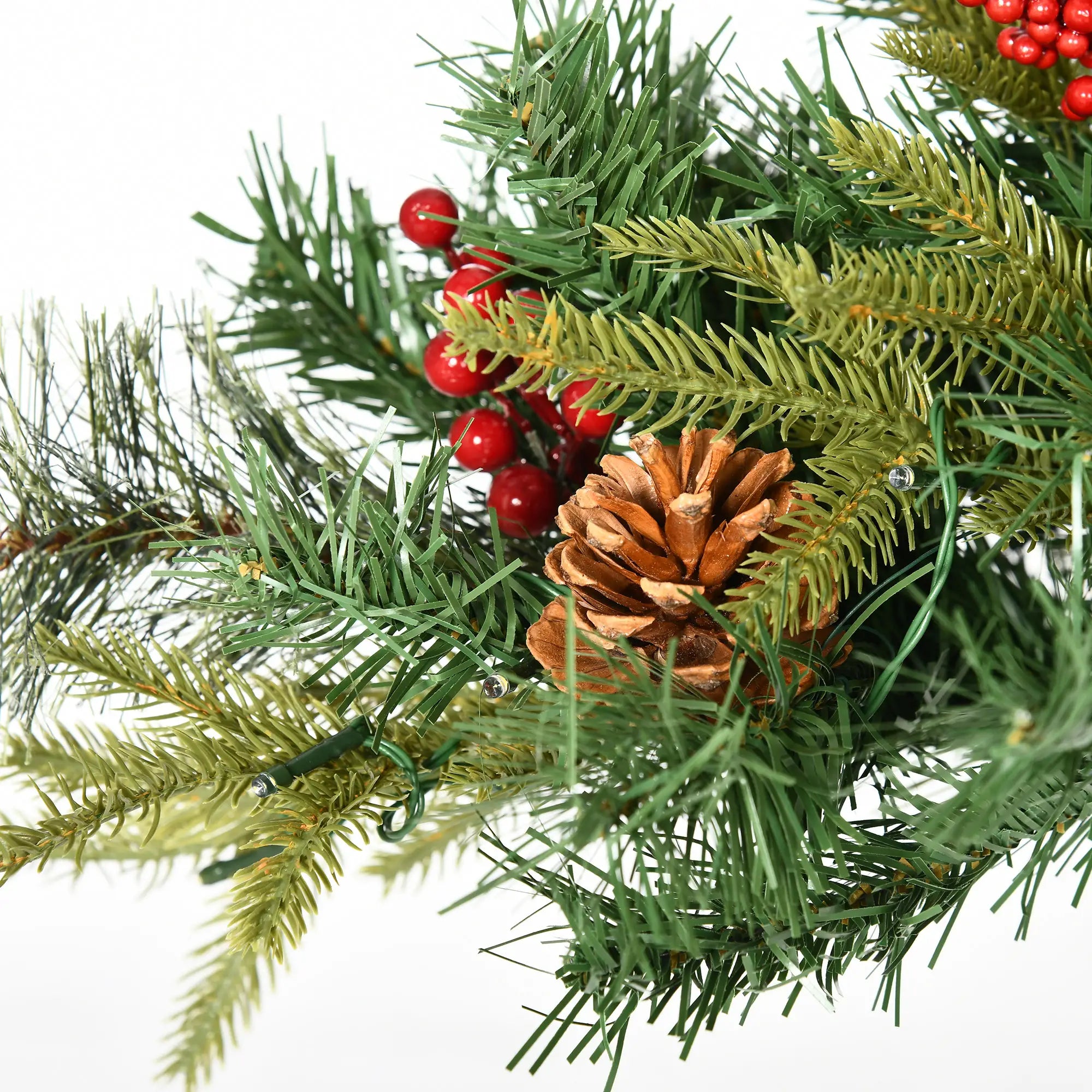 1.5 Foot Prelit Artificial Christmas Tree, 16 Inch, Warm White LED, Red Berries, Pine Cones, Green Pre Lit Christmas Trees at Gallery Canada