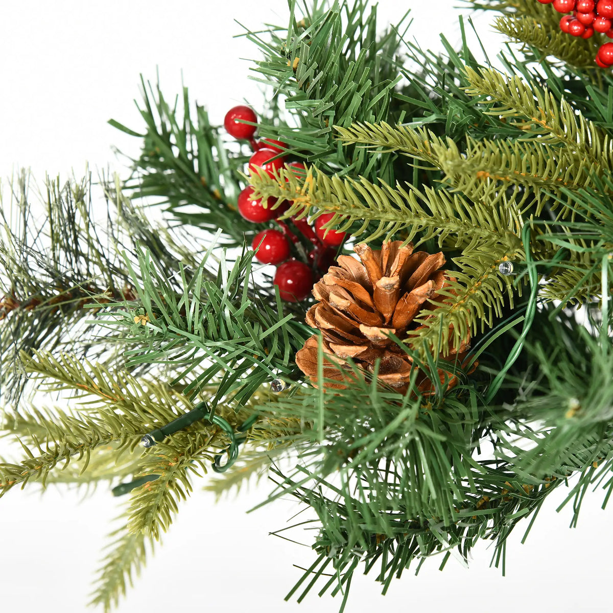 1.5 Foot Prelit Artificial Christmas Tree, 16 Inch, Warm White LED, Red Berries, Pine Cones, Green Pre Lit Christmas Trees at Gallery Canada