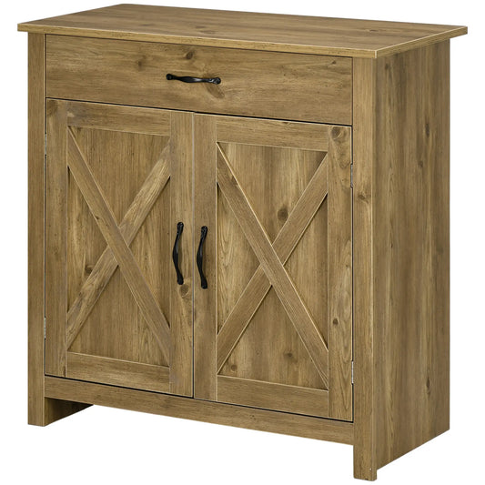 Farmhouse Sideboard, Storage Cabinet with Barn Doors, Nature Wood Bar Cabinets Natural at Gallery Canada
