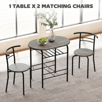 31.5" Dining Table Set of 3 with Chairs and Shelf Dining Table Sets at Gallery Canada