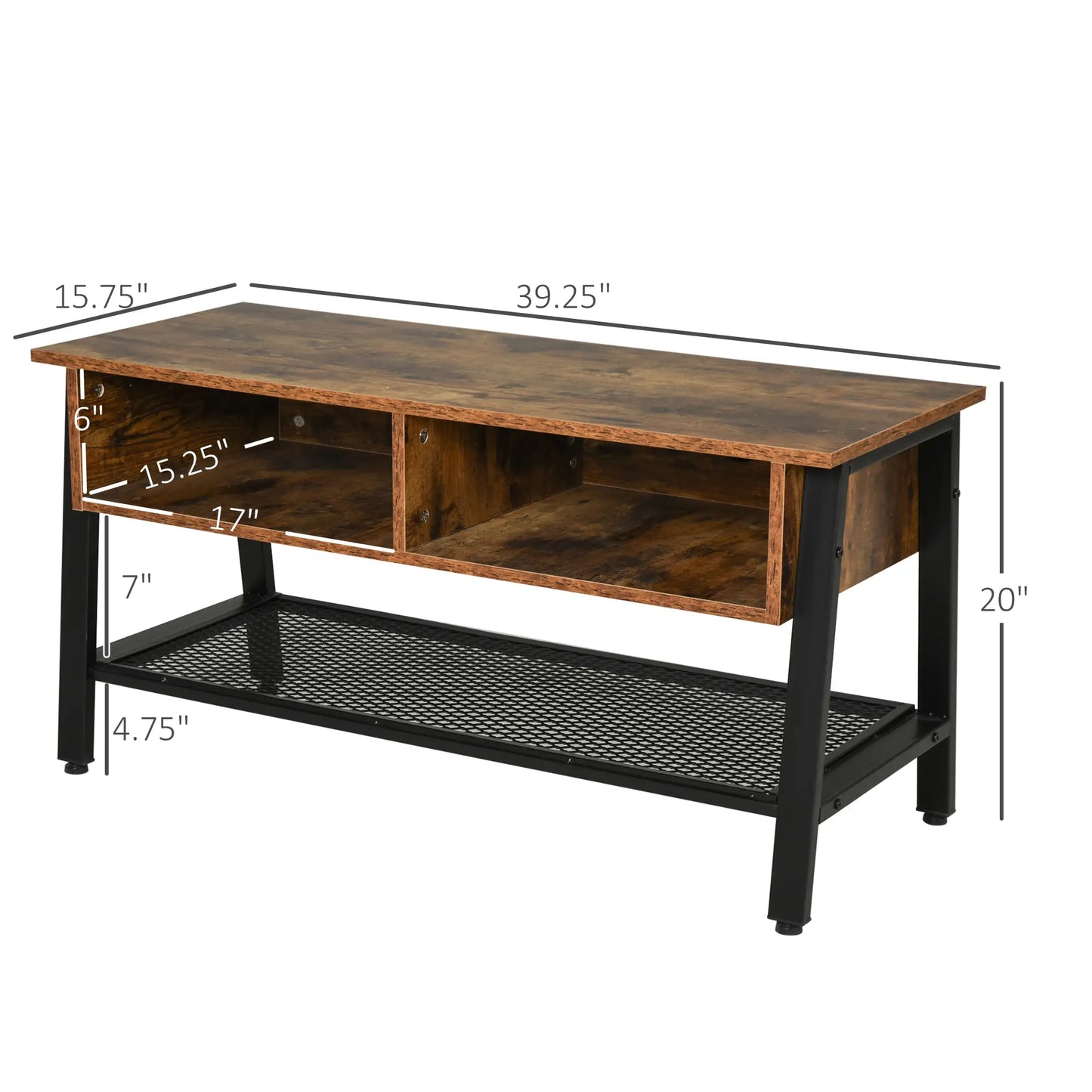 Industrial TV Stand, Console for 45'' Flat Screen, Rustic Brown TV Stands at Gallery Canada