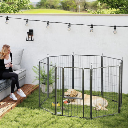 39" Dog Playpen, Portable Foldable 8 Panels, Indoor Outdoor, Large Dogs Houses, Kennels & Pens at Gallery Canada