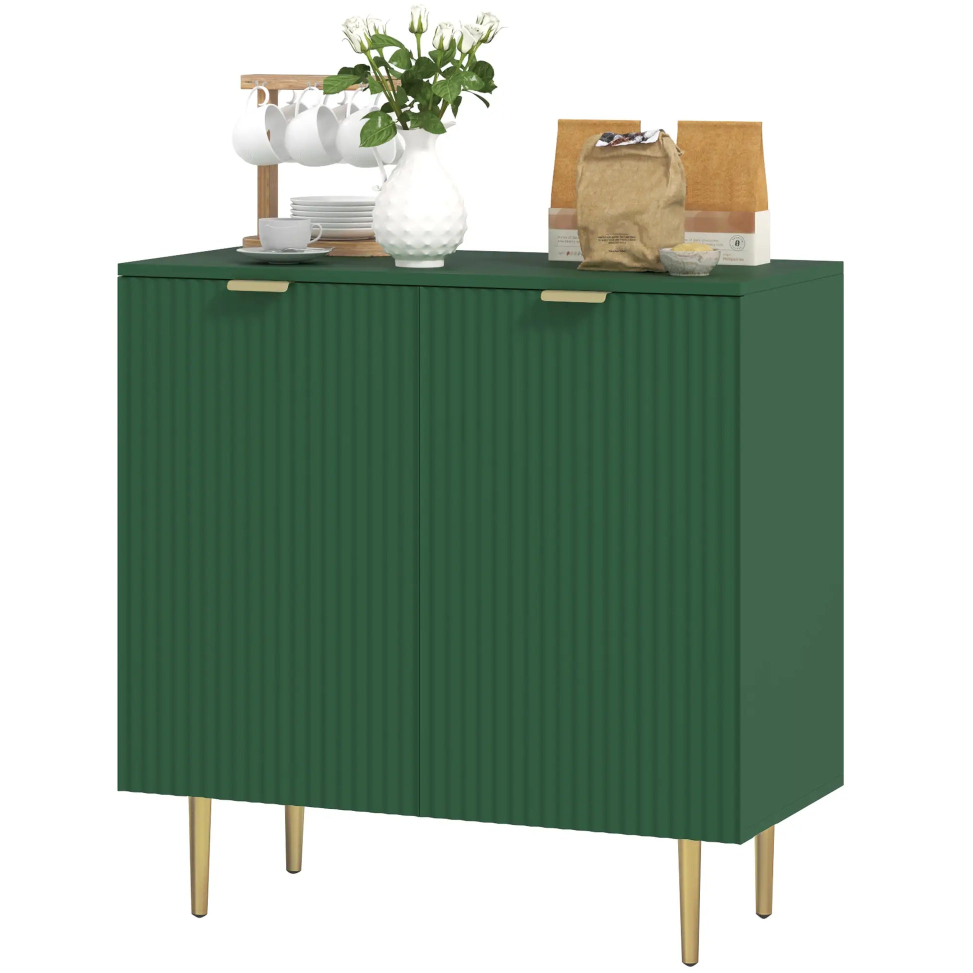 Modern Kitchen Cabinet, Adjustable Shelves, Metal Legs, Green Bar Cabinets Green at Gallery Canada