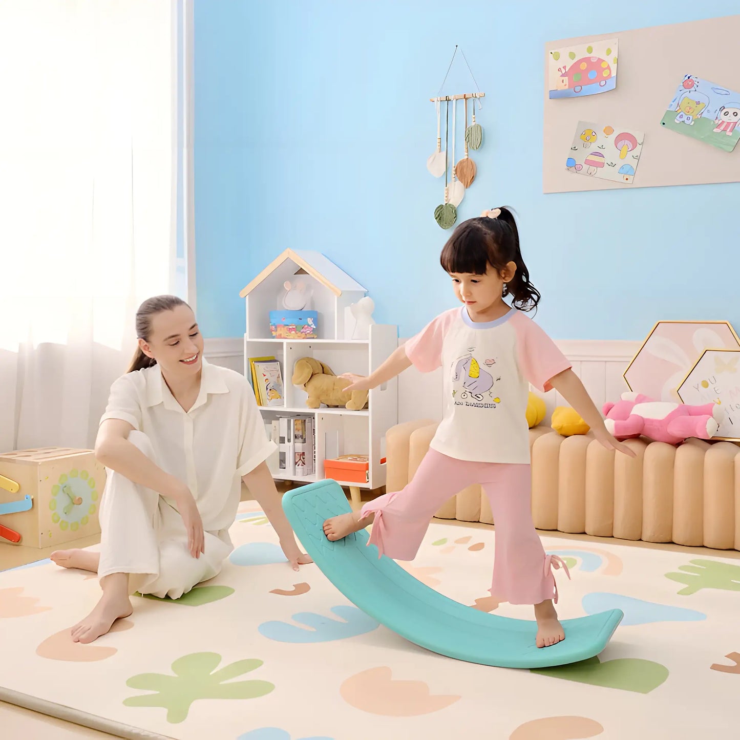 32.3" Balance Board, Kids Wobble Board, Ages 3-6, Blue Baby Gym & Playmats at Gallery Canada