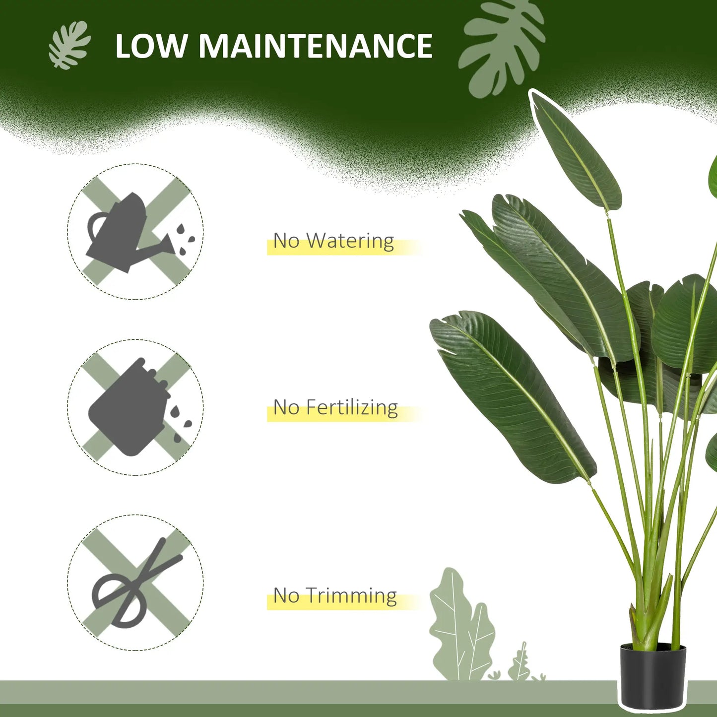 5FT Artificial Banana Tree, Faux Plant in Nursery Pot, Indoor Outdoor Decor Artificial Trees at Gallery Canada