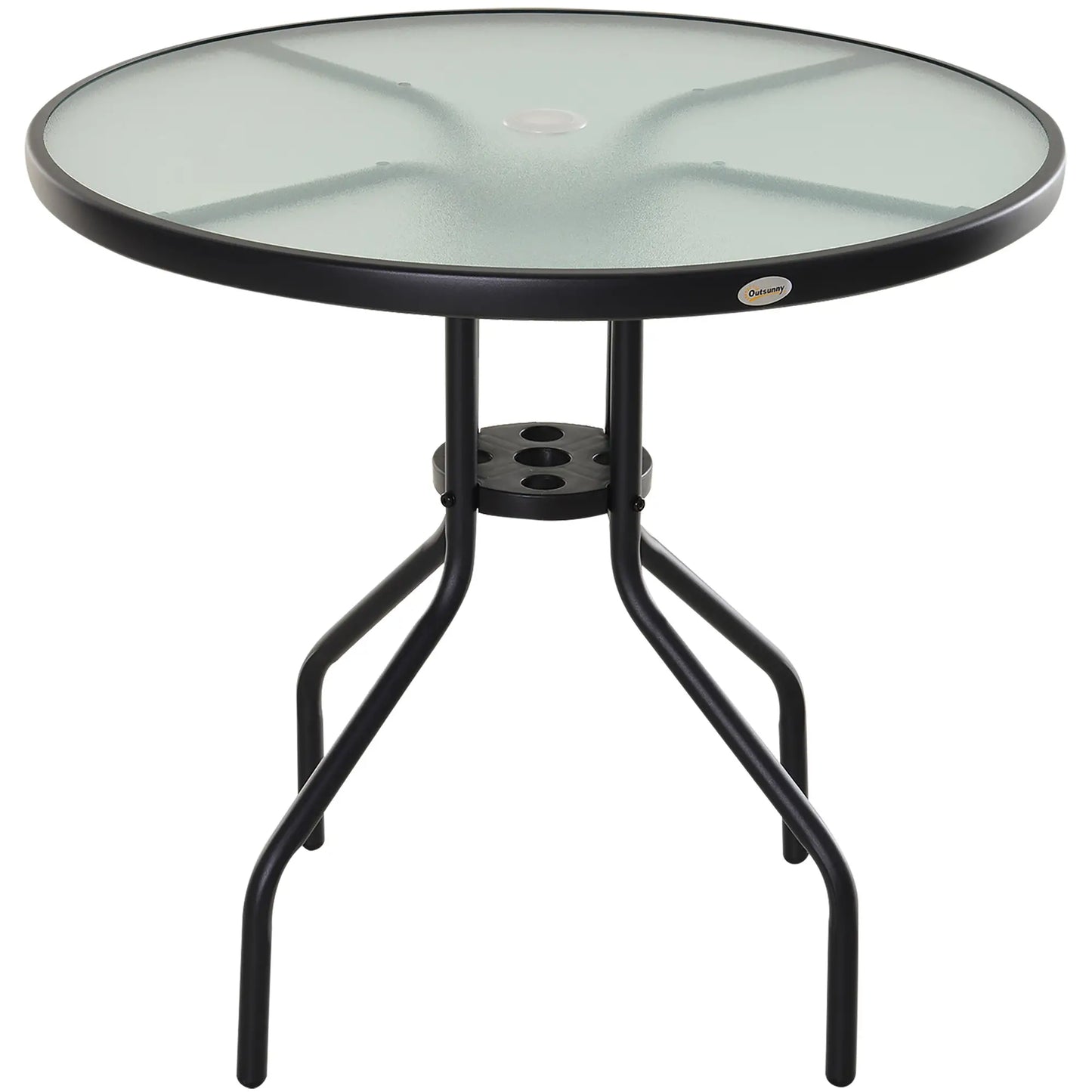 31.5'' Round Bistro Table, Outdoor Dining, Tempered Glass Top, Weather-resistant Patio Side Tables at Gallery Canada