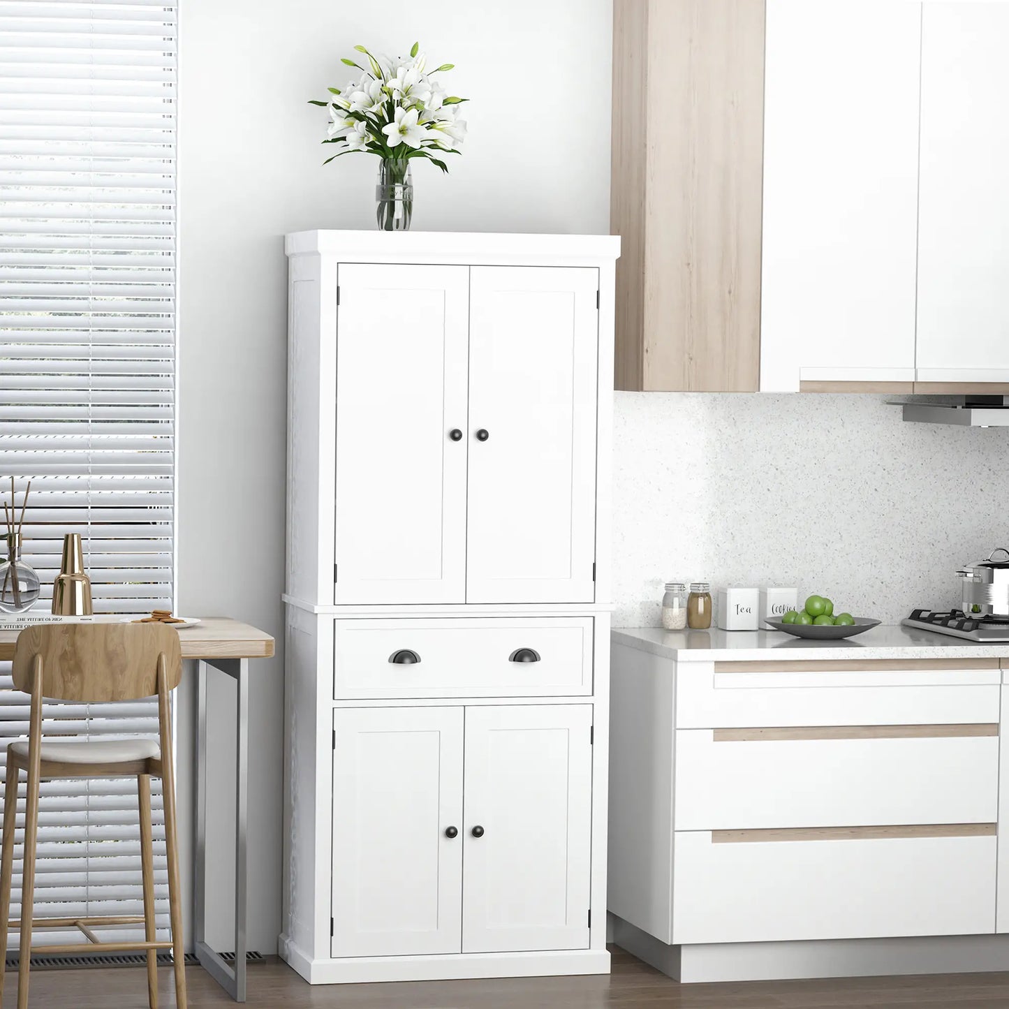 Kitchen Cabinet With 2 Drawers, MDF Board, White Kitchen Pantry Cabinets at Gallery Canada