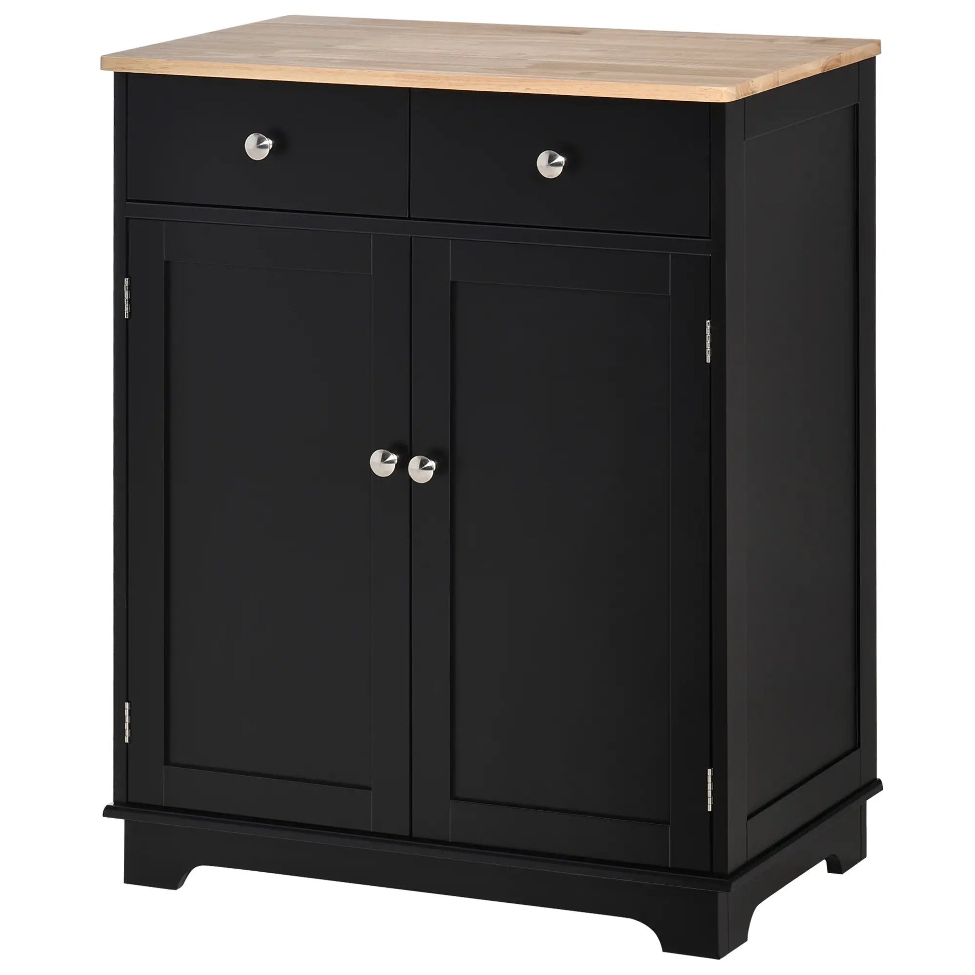 Sideboard Buffet Cabinet, 27" with Adjustable Shelf, 2 Drawers, 2 Doors, Black Kitchen Pantry Cabinets at Gallery Canada
